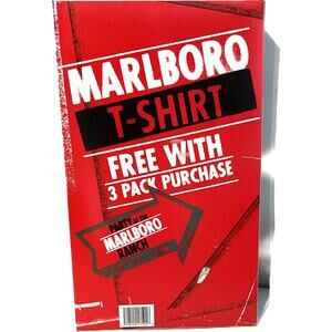 MARLBORO Cigarettes XL T-Shirt Vintage 90s New With Original Box GRAY
